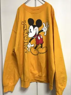 Disney ミッキーマウス トレーナー XL イエロー
