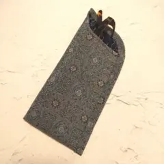 ハンドメイド 和服地使用 和柄眼鏡ケース ブルーグリーンモザイク柄9