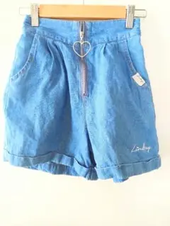 sale【美品】Lindsay デニムショートパンツ 140cm ハートジップ