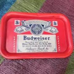 昭和レトロ　 Budweiser バドワイザー　インテリアトレイ 赤