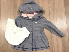 carter's フードパーカーとプチバトービブセット 1y