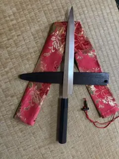 清正　別打　刺身包丁　半鏡面仕立　刃渡り約26㎝ 高級金蘭包丁袋付