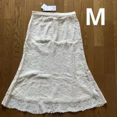 【未使用品】ユニクロ　レース　フレアスカート　オフホワイト　M