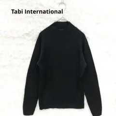 タビインターナショナル　ハイネックリブニット　ブラック　シルク　カシミア　M