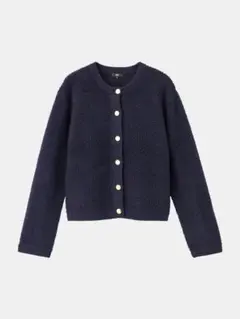 PLST エクストラファインメリノウールミドルゲージパイルカーディガン　サイズS