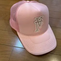 AVALANCHE メッシュキャップ ピンク ラインストーンロゴ