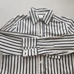 H&M ストライプネイビ 長袖シャツ XS