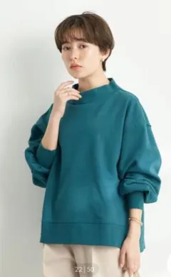 アースミュージック＆エコロジー　裏起毛モックネックプルオーバー