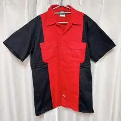 値下げ中Dickies 半袖シャツ 赤/黒 ポケット付き