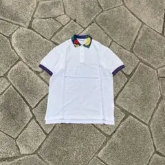 90s Courrèges ポロシャツ　袖襟切り返し　ホワイト　メンズ　半袖
