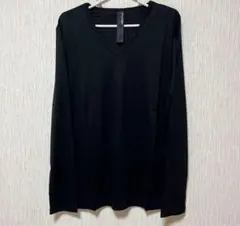 【新品】黒　Vネック　長袖シャツ インナー　 薄手　ブラック　Lサイズ　未使用