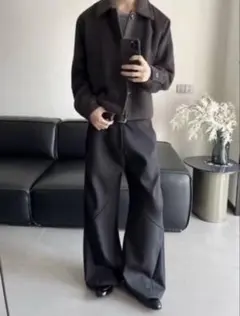 【深水光太着用デザイン】Lサイズ　変形ワイド フレアスラックス モード 韓国