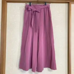 秋に使える！earthくすみ薄紫のワイドパンツ