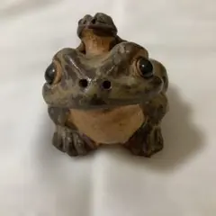 親子蛙 陶器 置物 昭和レトロ