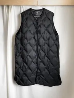 ユニクロ　ウルトラライトダウン　ロングベスト　黒　L