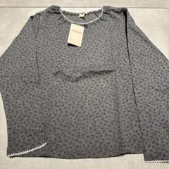 花柄グレー長袖カットソー