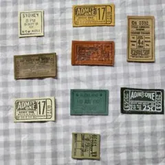 ヴィンテージ風　レザータグ　9枚セット