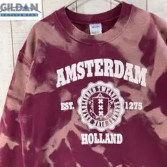 ギルダン　古着　長袖　タイダイ　ブリーチ　スウェット 裏起毛　アメカジ