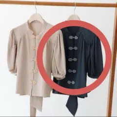idem バックリボンチャイナブラウス 半袖