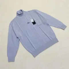 未使用 LYLE & SCOTT タートルネック ロゴ入ニット メンズL グレー