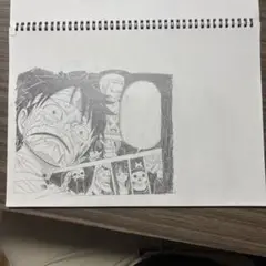 ONE PIECE 麦わらの一味　「仲間がいるよ」 鉛筆画 スケッチブック