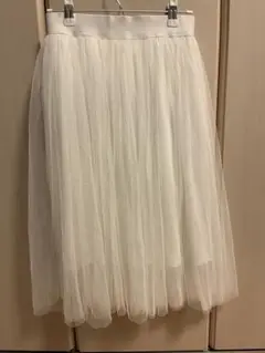 チュール ひざ丈スカート