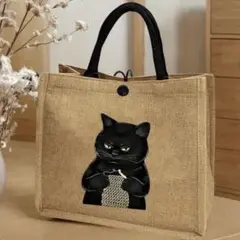 黒猫バッグ　猫　バッグ　トートバッグ　男女兼用　新品　大人気