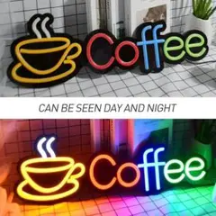 New最安値❕カラフルコーヒーショップ・LEDネオンサイン看板 アメリカン雑貨b