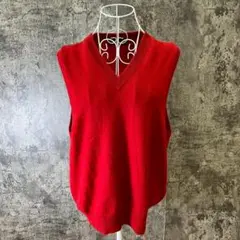 ✨Shake hand✨シェイクハンド♡ニットベスト♡カシミヤ♡Vネック♡赤(M