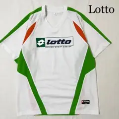 Lotto ビッグロゴ サッカーシャツ ジャージ Tシャツ ホワイト グリーン