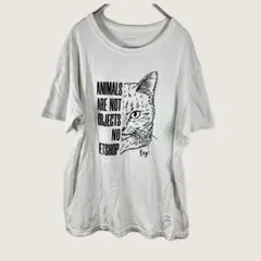 1036Eva杉本彩Jammin猫英字Tシャツ白オーガニックコットンユニセックス