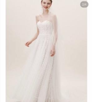 BHLDN ストラップレス レース ウェディングドレスUS4サイズ
