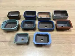 ロ*ア様 【中古】小品盆栽　植木鉢 角鉢 10個セット