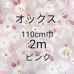 レーシーフラワー（ピンク）オックス生地 2m