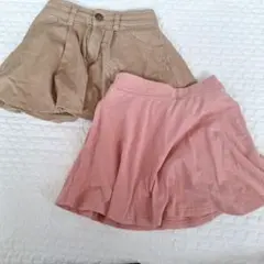 ベージュ・ピンク スカッツ セット 130cm
