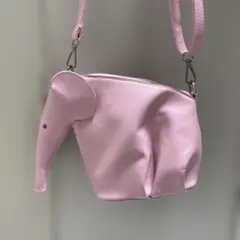 ゾウ　ショルダーバッグ　ピンク