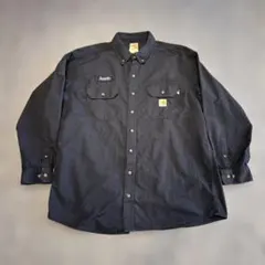 carharttFR カーハート 長袖ワークシャツ ネイビー XL ボタンダウン