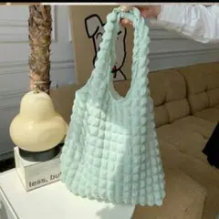 韓国人気✨ポップコーン トートバッグ 薄緑 肩掛け レディース　大容量