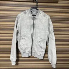 【ZARA】コットンボンバージャケット ライトグレー S size