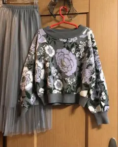 M☆GU☆花柄デザインニットセーター♪クーポンポイント消化 長袖