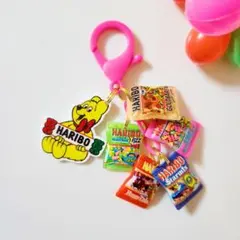 【ピンク】HARIBO♡ゴールドベア キーホルダー チャーム じゃらじゃら
