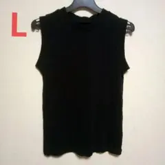 【新品】ブラックノースリーブリブトップス
