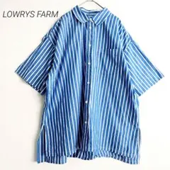 ローリーズファーム シャツ ストライプ 半袖 オーバーサイズ 綿 フリーサイズ