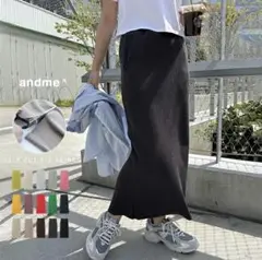 アンドミー　リブタイトスカート　L