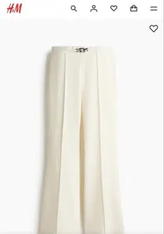H&M カジュアルパンツ ホワイト メタルバックルのサムネイル