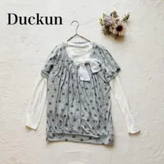 【Duckun】新品 2点セット リボンTシャツ（150）カットソー レイヤード
