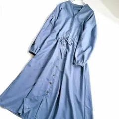 【美品】アーバンリサーチ　スキッパー　Ｖネック　ワンピース 　バルーンスリーブ