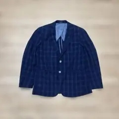 90~00s vintage blue check tailoredjacket