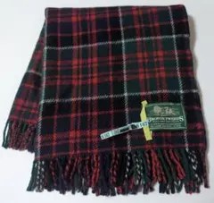 【業者クリーニング済】チェック マフラー ストール 膝掛け ブロンテツイード