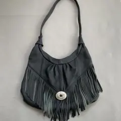 美品 アーバンリサーチ 2way フリンジ ショルダーバッグ ブラック 
